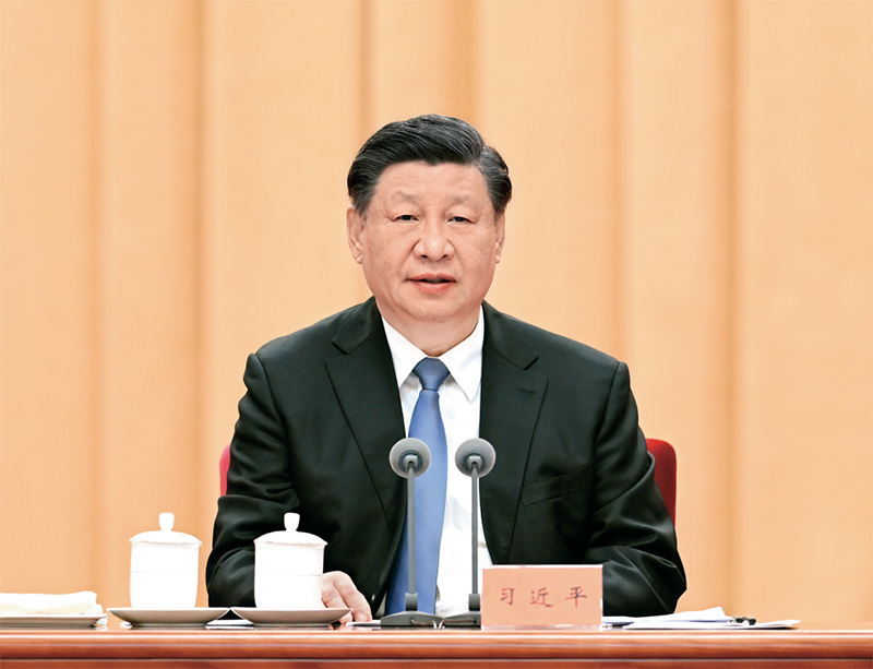 2023年1月9日,中共中央總書記、國家主席、中央軍委主席習(xí)近平在中國共產(chǎn)黨第二十屆中央紀律檢查委員會第二次全體會議上發(fā)表重要講話。 新華社記者 張領(lǐng)/攝